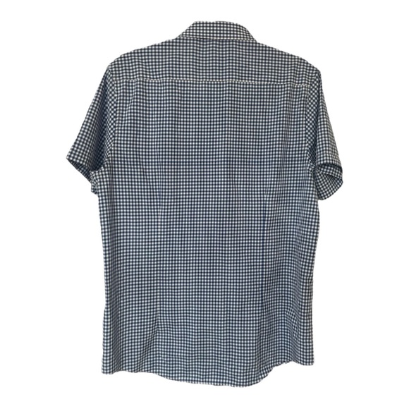 Men’s Barbell Blue Gingham Shirt Sleeve Button Down - Size L - Picture 2 of 6
